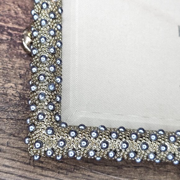 L’Objet for Neiman Marcus Gold Plated Rectangular Pave Picture Frame 5”x7” - Picture 6 of 11